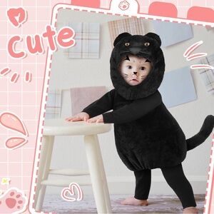 Adorable Black Cat Kids Halloween Costume